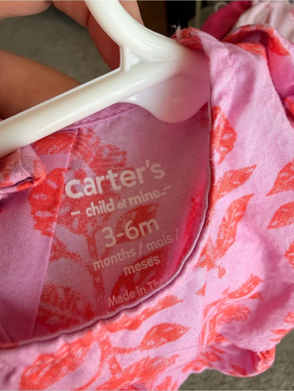 Carter's Pink Dress with Coral Floral Print